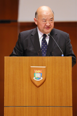 The Honorable Chief Justice Geoffrey Ma gives a speech at the Kick-off Ceremony.