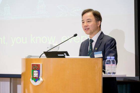 Professor Xiang Zhang, President and Vice-Chancellor of The University of Hong Kong, delivers the opening remarks.